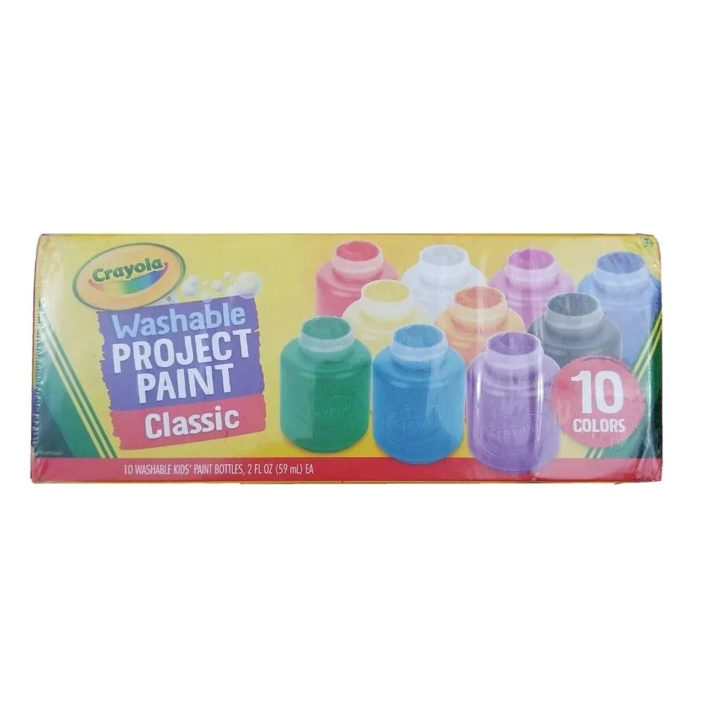 3x Crayola Washable Kids Paint Set, 10 Count, Assorted Classic Colors, 2 oz Each